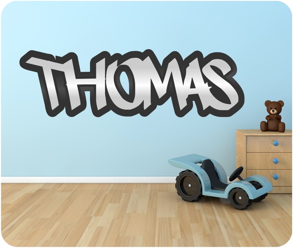Personalised Graffiti Name Wall Sticker Kids Transfer HUGE Bedroom Room