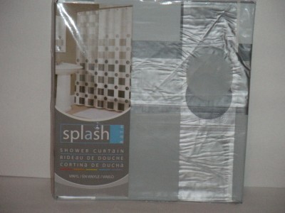 Bath Shower Curtain on Splash Bath Shower Curtain Vinyl  Boxed Out     Ebay