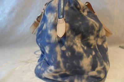 Leather Purse on Michael Kors Vanilla Blue Tye Dye Leather Grayson Satchel Ebay