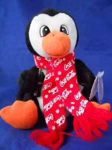 collectible coca cola bean bag plush penguin