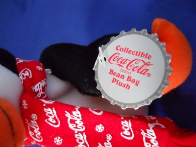 collectible coca cola bean bag plush penguin
