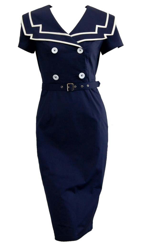 ROCKABILLY-PINUP-RETRO-50S-SAILOR-NEW-VINTAGE-PIN-UP-WIGGLE-60S-MOD-PENCIL-DRESS