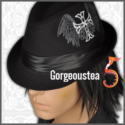 Fashion Hats on Am196 Punk Goth Skull Men S Fashion Fedora Hat Cap Ebay