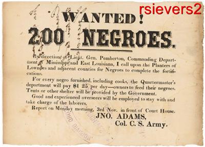 Slaves Wanted Poster