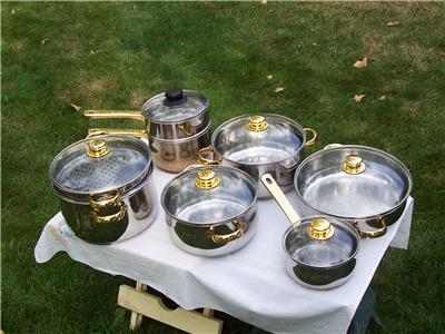cookware command performance gold cuisine lids pieces used