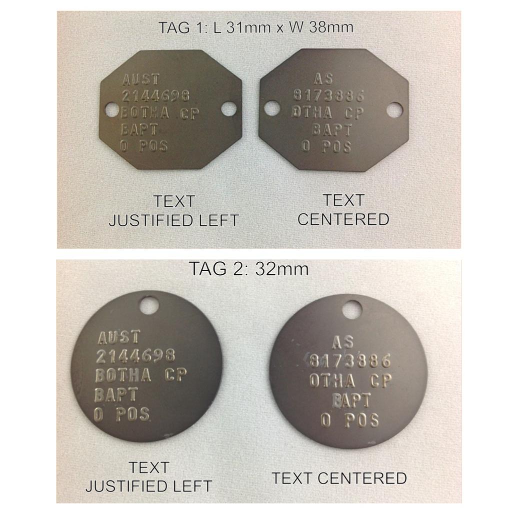 GENUINE AUSTRALIAN MILITARY DOG TAGS/AUSSIE ARMY DOGTAGS FREE P38 CAN OPENER+TXT eBay