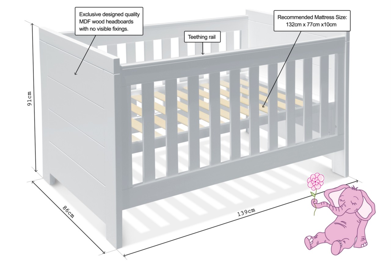 standard cot dimensions