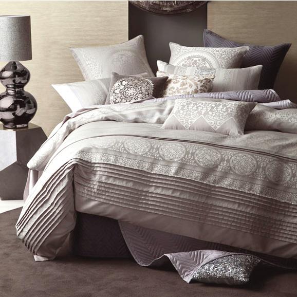 Linen House NADINA Grey Jacquard QUEEN SUPER KING Quilt Doona Duvet