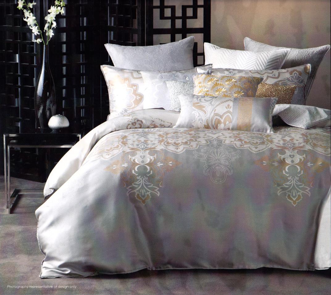Linen House PONDICHERY Cream Gold Silver KING Quilt Doona Duvet Cover Set