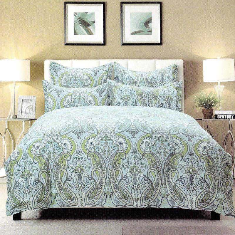 PAISLEY Blue Green White Aqua DOUBLE*QUEEN*KING Quilt Doona Duvet Cover