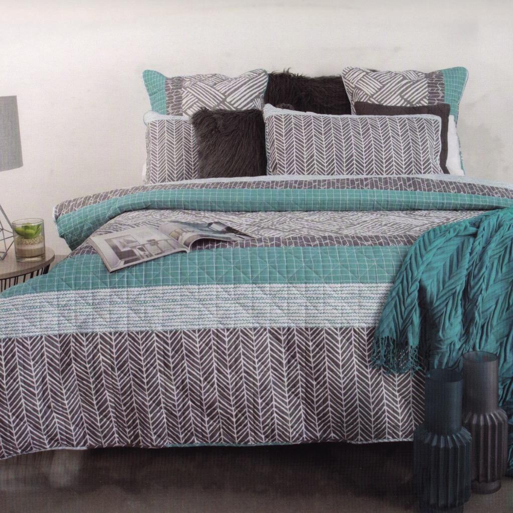 BALDER White Grey AQUA Quilted SUPER*KING*QUEEN*EURO Quilt Doona Duvet