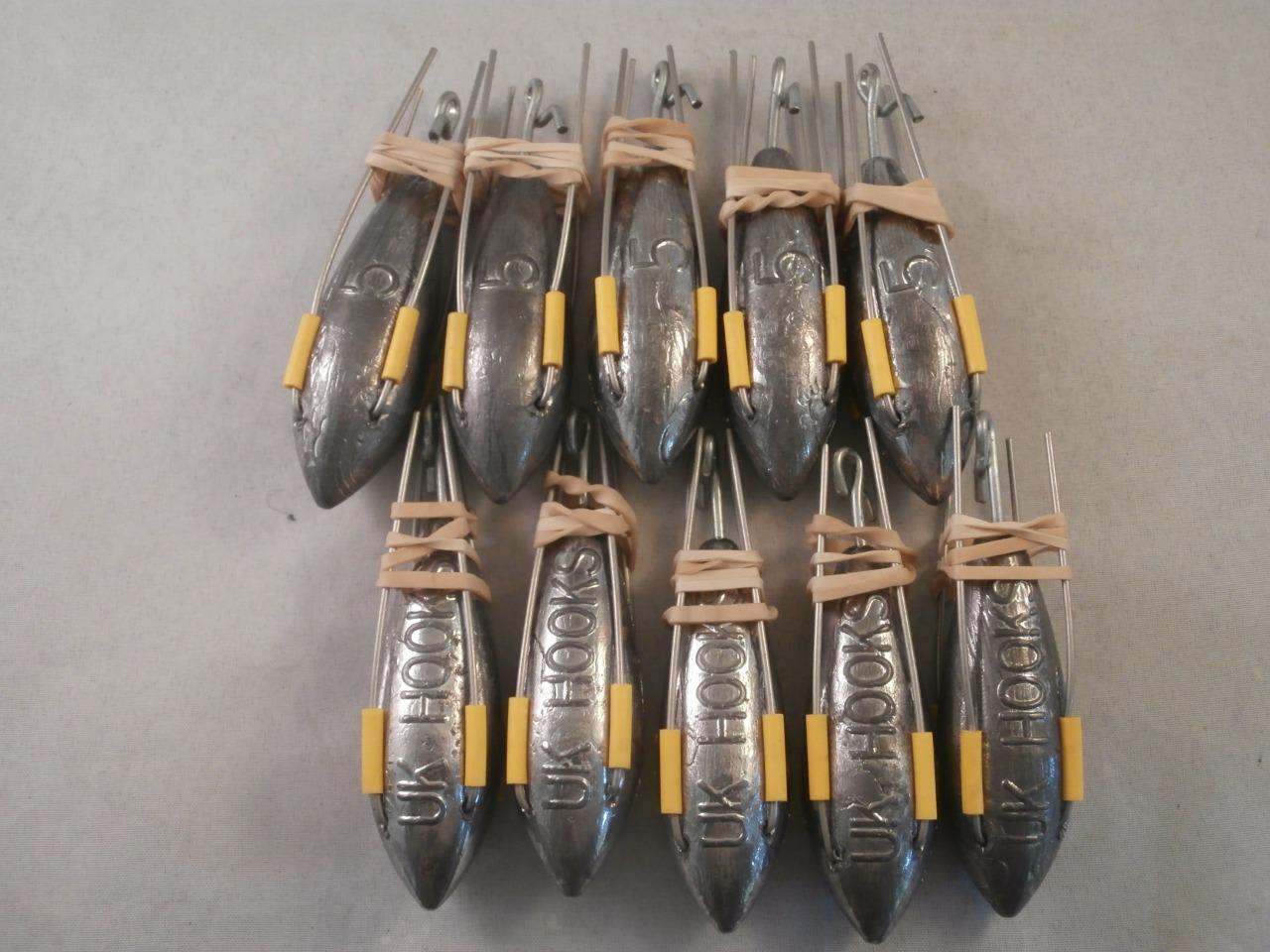 Beach Casting Gripper Lead Weights,with Bait Clips or Loops 10 weights