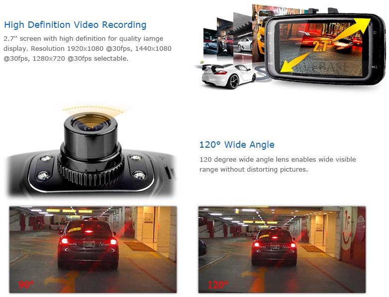 HD GS8000L+ 8G TF Card CAR DVR Camera Video Recorder Dash Cam G-sensor