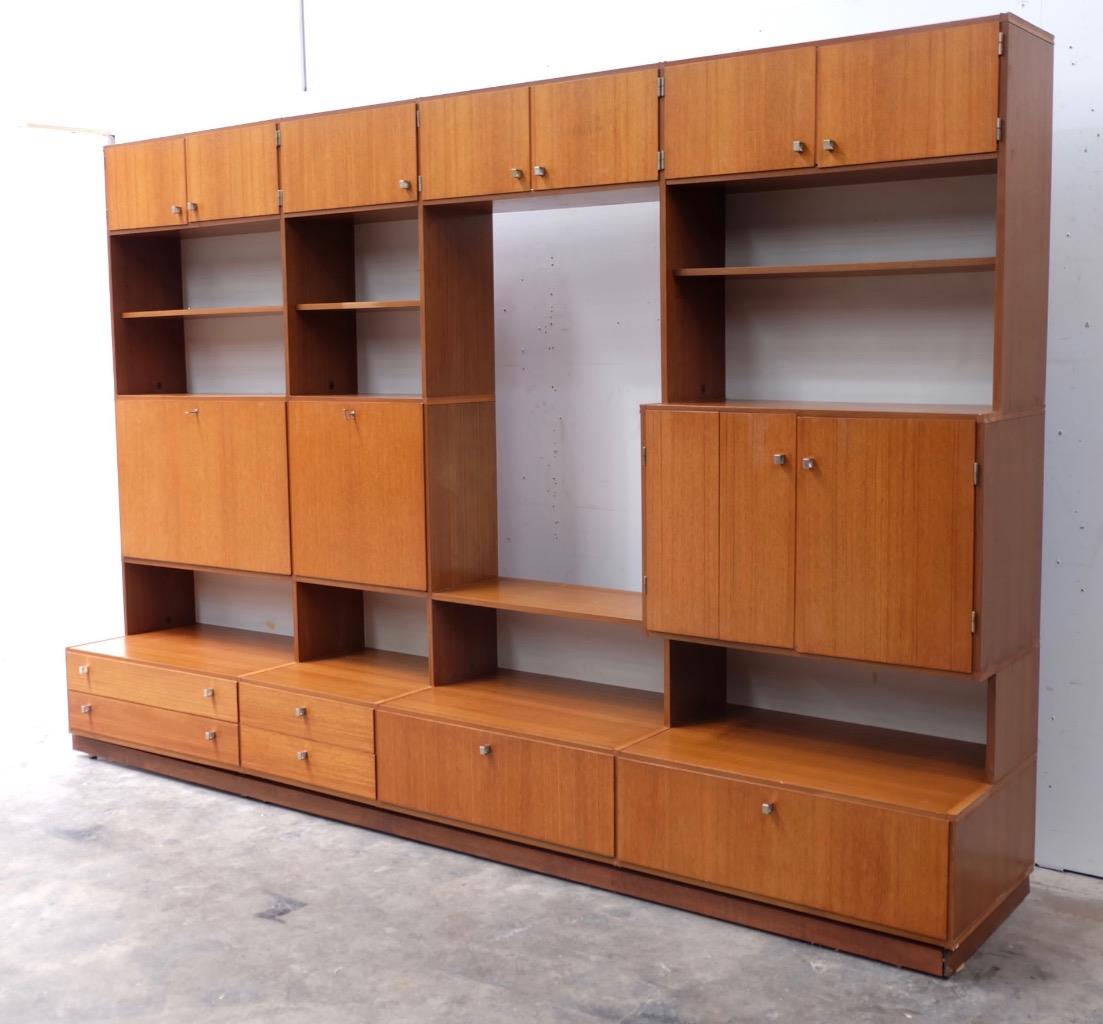 VINTAGE MID CENTURY TEAK WALL UNIT MODULAR SHELVING RETRO DANISH FLER