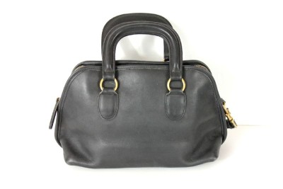 Vintage Leather Satchel Bags on Vintage Coach Speedy Doctor Bag Black Leather Satchel Purse Handbag