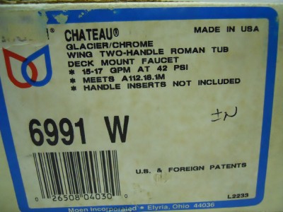 Moen Faucet on Moen 6991 W Chateau Two Handle White Roman Tub Faucet Ebay