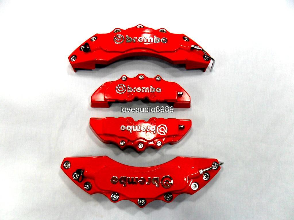LATEST 3D STYLE BIG RED BREMBO LOOK DISC BRAKE CALIPER COVERS FRONT