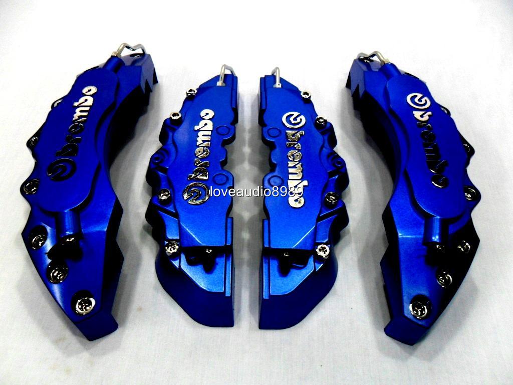 3D STYLE BIG DARK BLUE BREMBO LOOK DISC BRAKE CALIPER COVERS FRONT