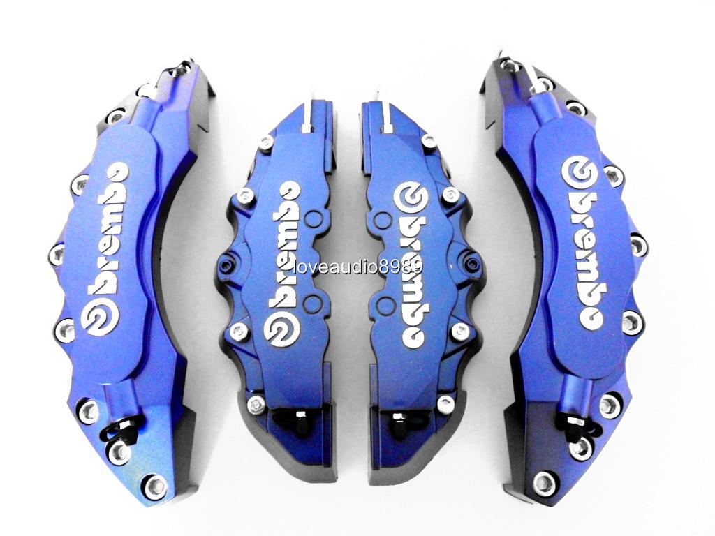 3D STYLE BIG DARK BLUE BREMBO LOOK DISC BRAKE CALIPER COVERS FRONT