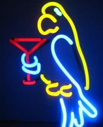 Neon Parrot w/Martinti College Dorm Room Bar Sign Light