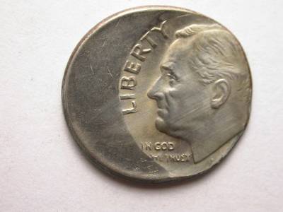 NO Date OFF Center Clad Roosevelt Dime ID 