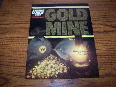 1987  WILLIAMS GOLD MINE SHUFFLE MACHINE FLYER MINT