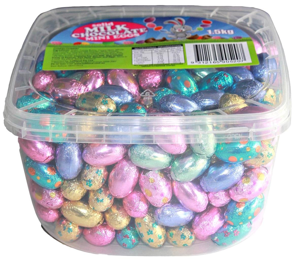 Easter Solid Milk Chocolate Mini Eggs 1.5 kg Tub Kids Chocolate Egg