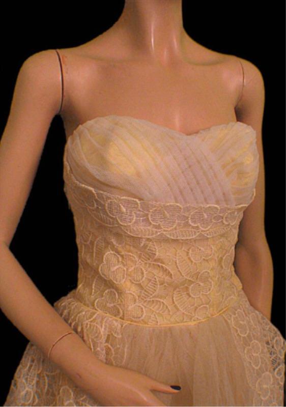Vtg 50's Lemon & White Tulle Party Prom Cocktail Wedding ...