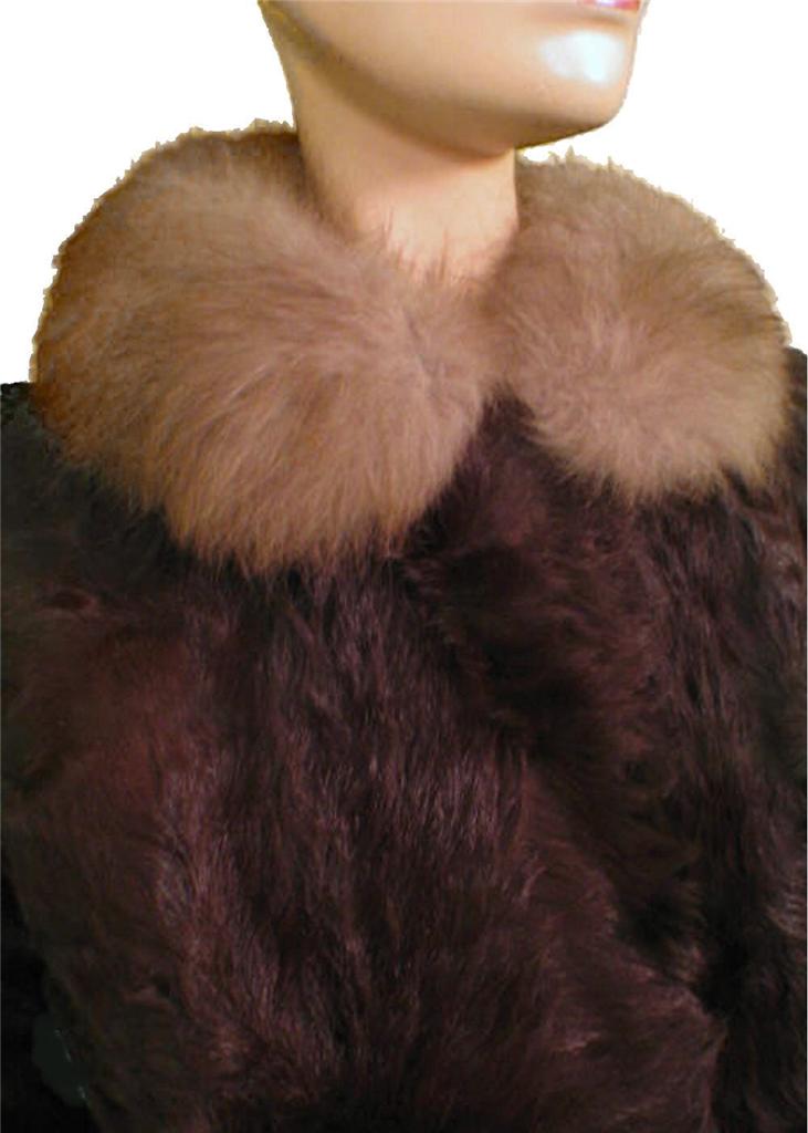 VTG 60's BROWN PONY SKIN HORSE HAIR LEATHER FUR DRESS JACKET COAT ML