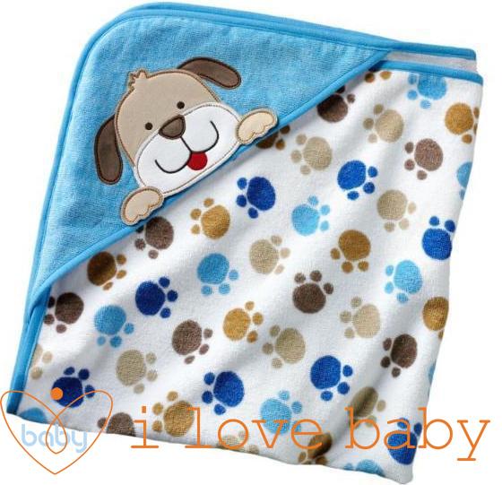 ay: Blue Dog Baby Splash Wrap Bath Hooded 
