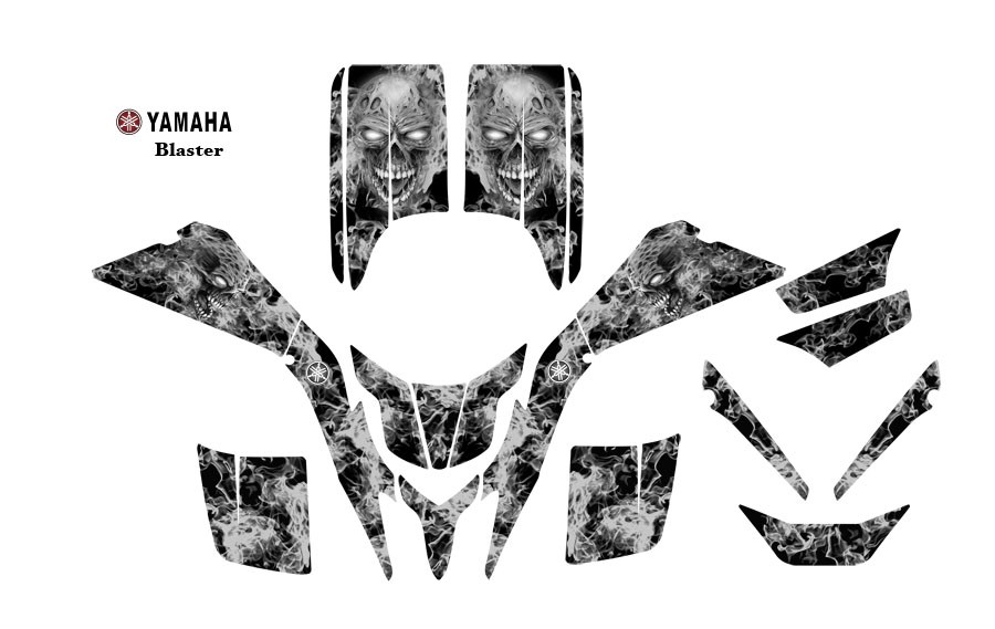 Yamaha Blaster ATV Graphic Decal kit 9500Metal Zombie