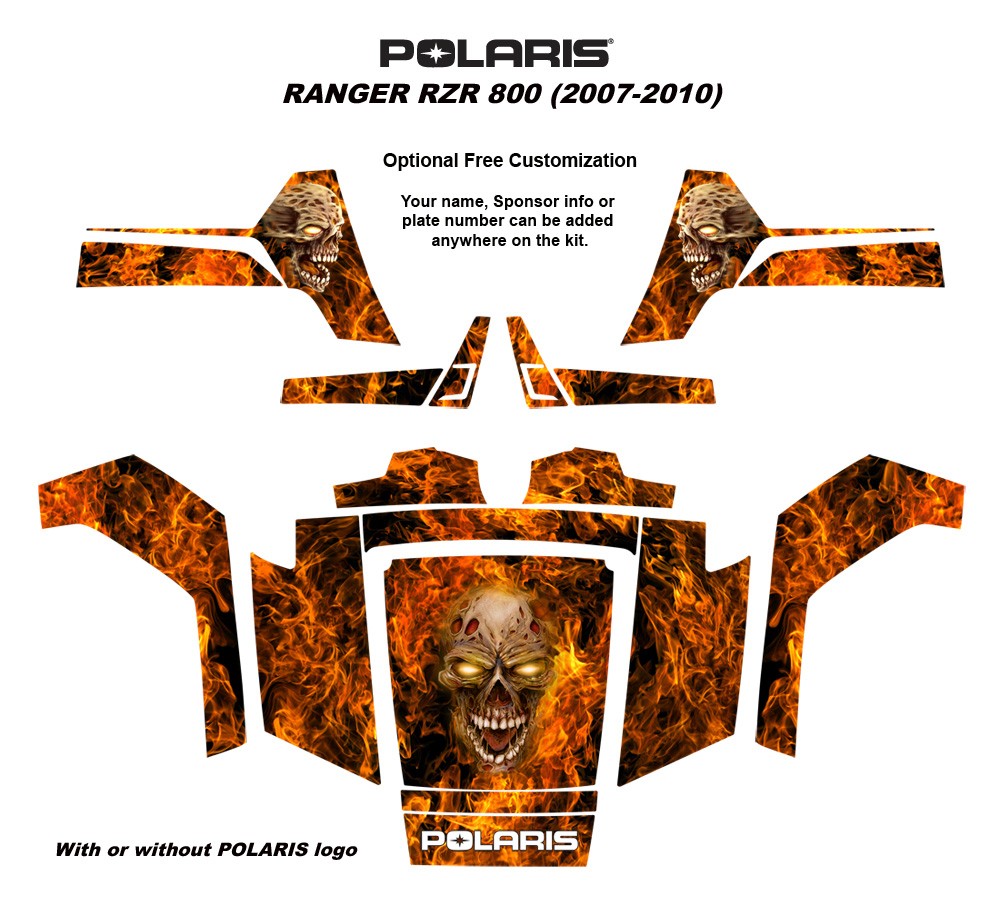 Polaris Ranger RZR 800 2007 2010 Full Body Graphic Decal Kit 9500N