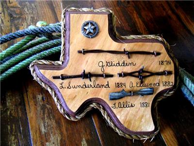 Texas Bathroom Decor on Western Texas Small State Barbed Wire Plaque Wooden   Ebay
