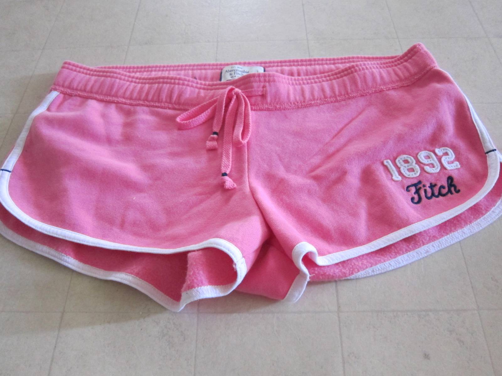 Abercrombie & Fitch Women Short Shorts Cotton Red/Wht/Pink/Orange M/L