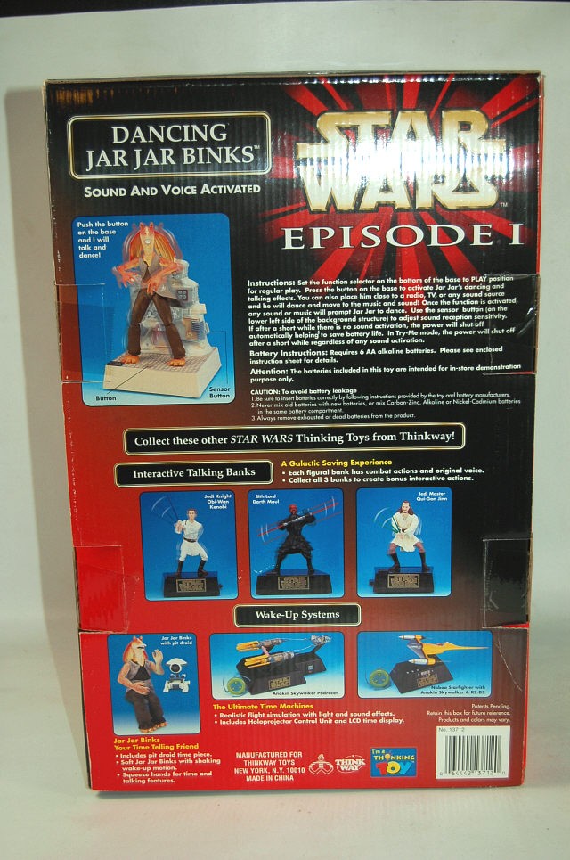 Star Wars Episode 1 Dancing Jar Jar Binks sound Activated Singing NRFB