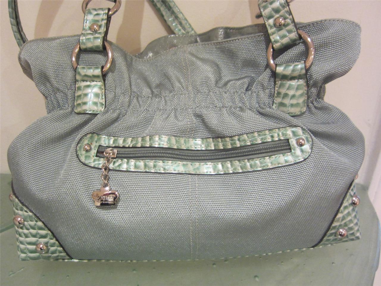 Kathy Van Zeeland NWT Green Crown Princess Handbag Purse Charms