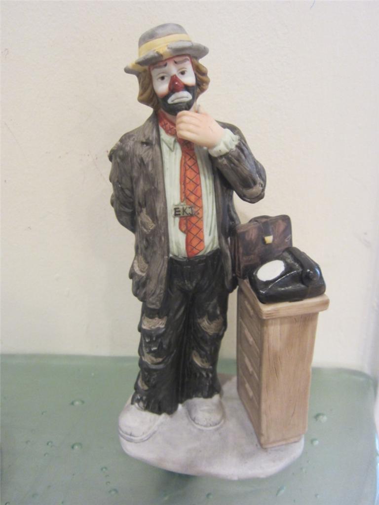 Emmett Kelly Jr Clown Flambro Ltd Ed Executive Figurine on Stand
