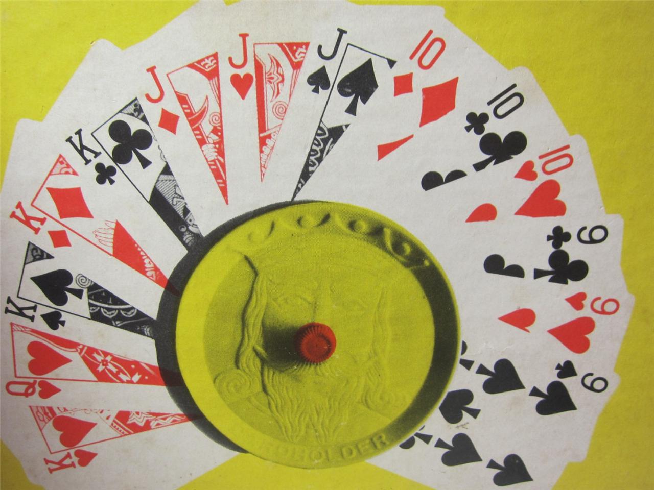 1950's Vintage Playing Card Holder Set 4 New Cardholder Drueke Canasta