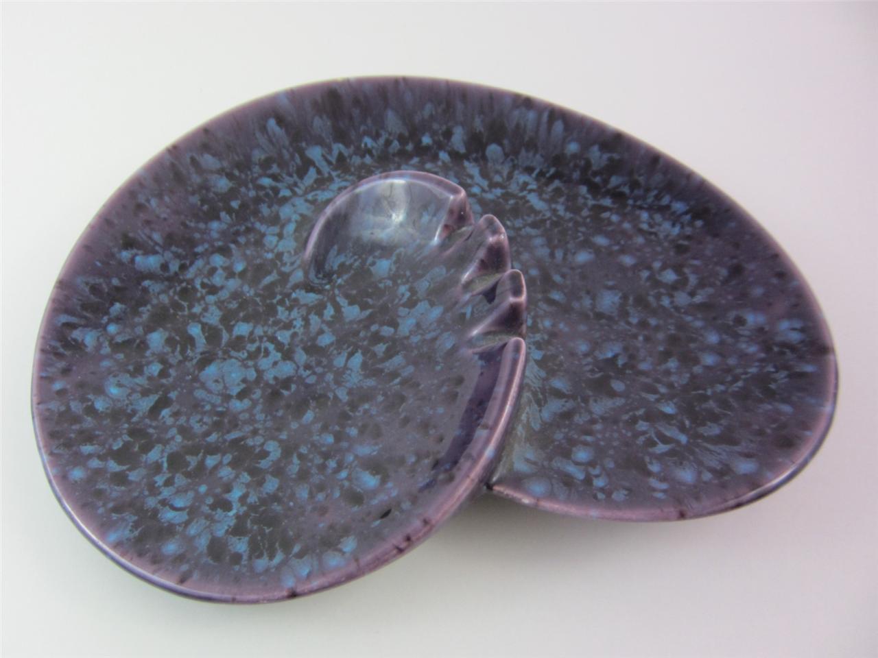 1970 Vintage RETRO Atlantic Mold Ceramic Signed ASHTRAY Purple Blue MODERN Exc eBay