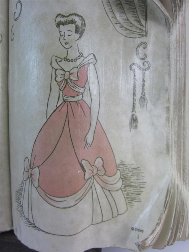 Disney Classics WDCC Collection Cinderella's Sewing Book + WOOD Stand