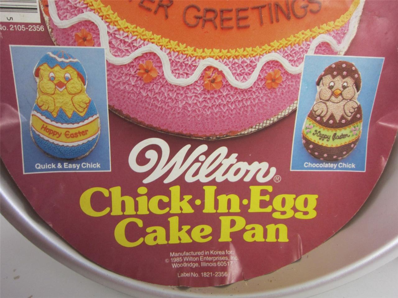 Wilton Cake Pan Chick in Egg Easter Greetings 1985 18212356,Orig