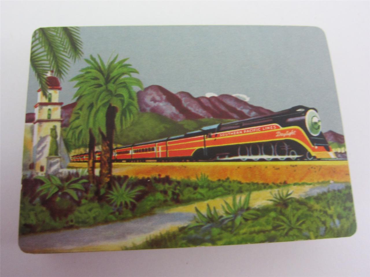 Playing Cards 1950's Vintage Southern Pacific Train Railroad Souvenir