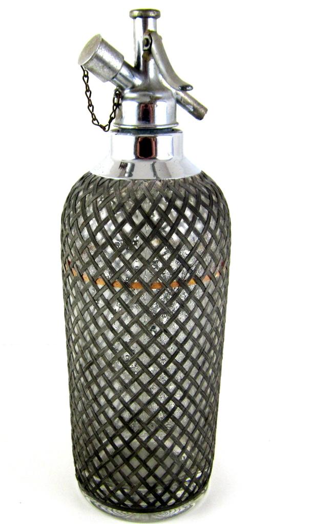 Antique Seltzer Soda Bottle Czechoslovakia Sparlets New York Wire Mesh