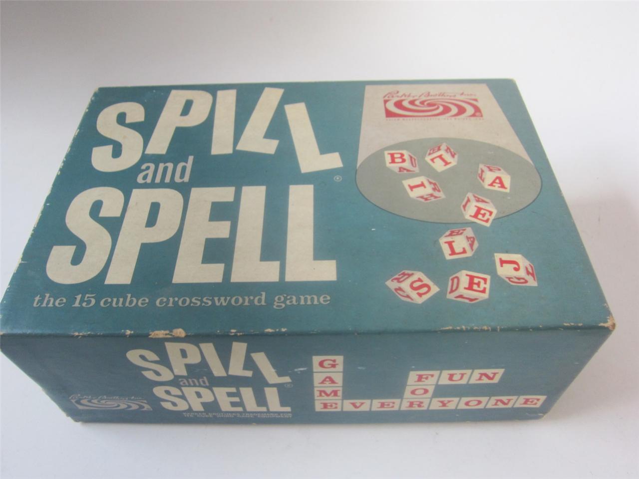 Vintage 1957 Game Spill and Spell 15 cube Crossword Parker Brothers