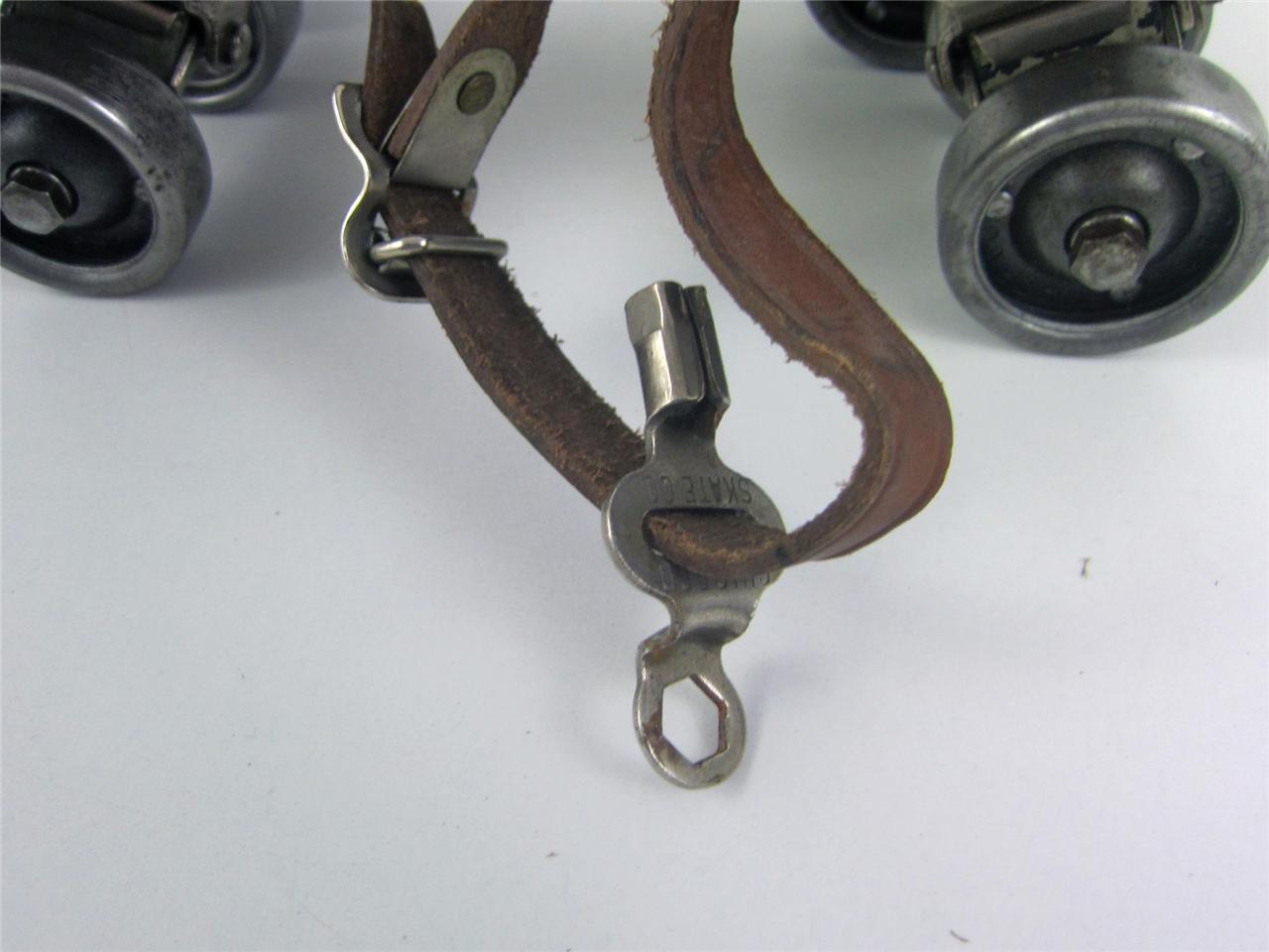 Roller Skates Chicago Vintage Adjustable w/Key Rare Great Condition Pat