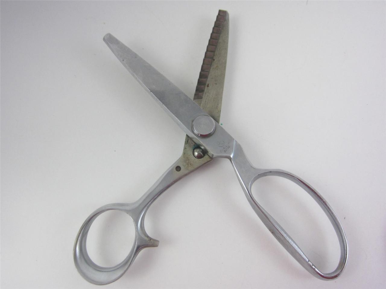 Vintage Pinking Shears Scissors Lot 3 pc Japan, Canary, Pat Pend Del