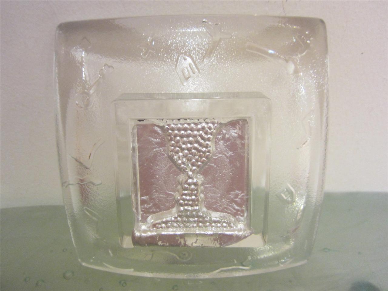 Kosta Boda Glass Signed Bertil Vallien Domino Love Dish Wedding Gift