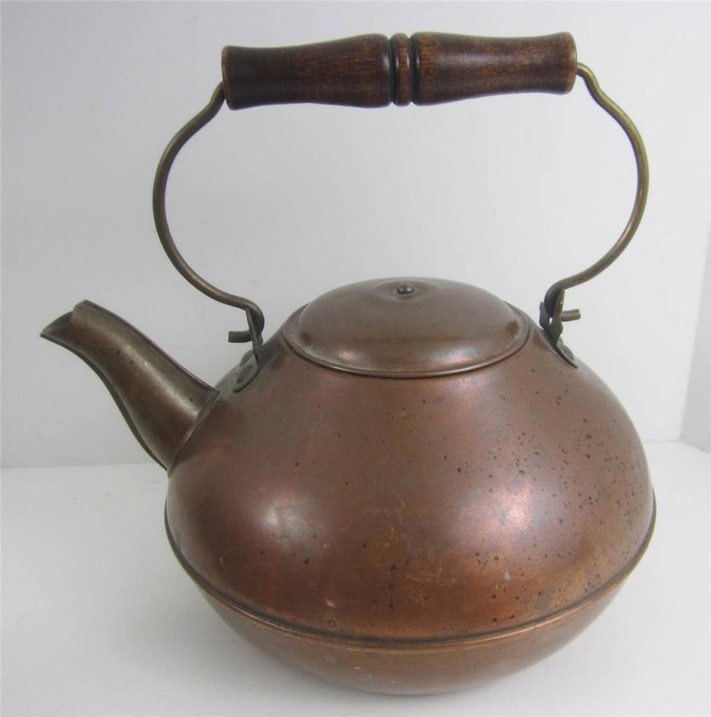Antique Solid Copper Tea Kettle Pot Revere Ware Rome NY ...