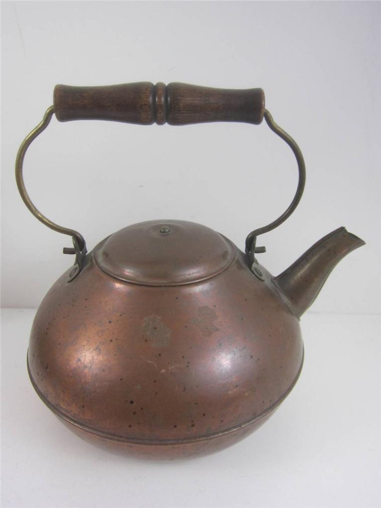 Antique Solid Copper Tea Kettle Pot Revere Ware Rome NY ...