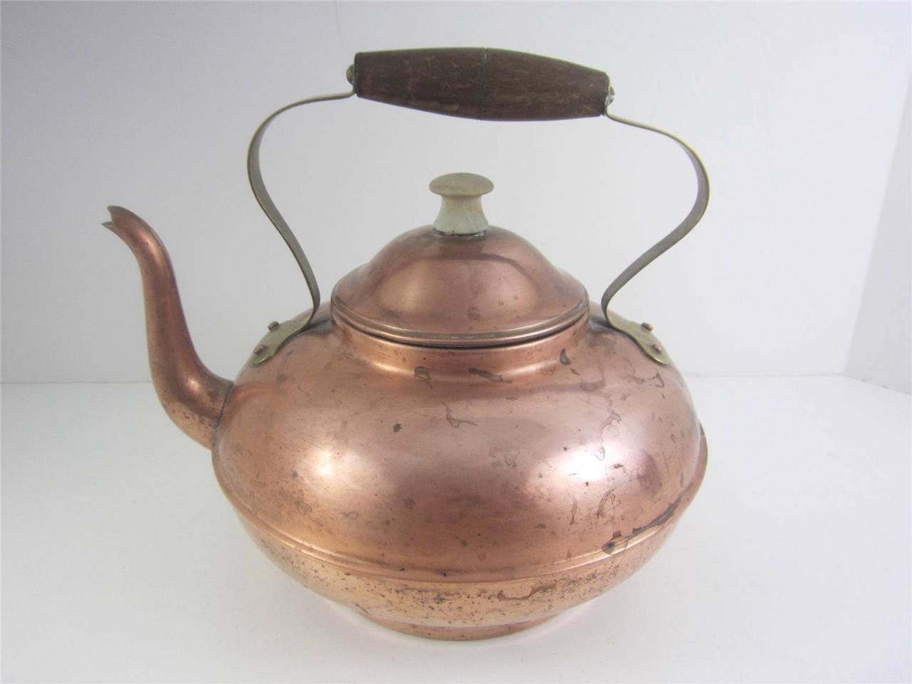 Antique Vintage Copper Tea Kettle Pot Made in Portugal ...